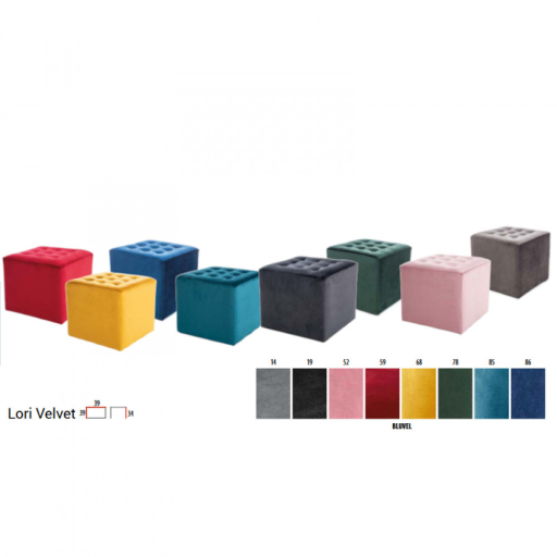 Lori bársony puff fekete