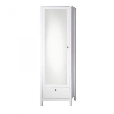 OLE Fehér ruhásszekrény 1 ajtós 1 fiókos tükörrel