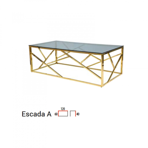 Escada A Dohányzóasztal Üveg Arany