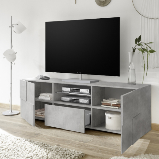 DAMA Nagy Beton TV Szekrény 2 ajtós 1 fiókos 181cm