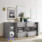 DAMA Beton Komód 2 ajtós 4 fiókos