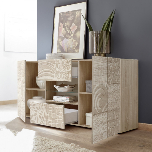 MIRO Sonoma tölgy Komód 2 ajtós 2 fiókos 181cm