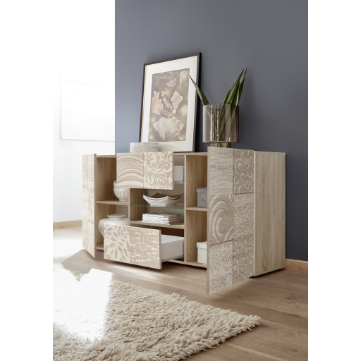 MIRO Sonoma tölgy Komód 2 ajtós 2 fiókos 181cm