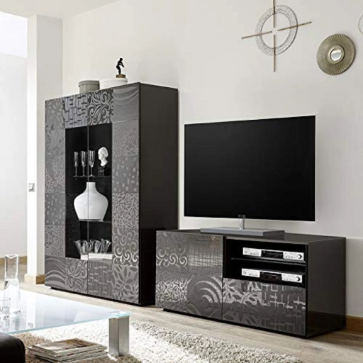 MIRO Antracit szürke Kis TV szekrény 1 ajtós 1 fiókos 122cm