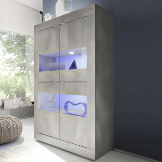   BASIC Fehérített fenyő Széles Üvegajtós szekrény 4 ajtós