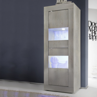   BASIC Fehérített fenyő Keskeny Üvegajtós szekrény 2 ajtós