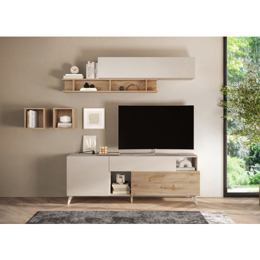 Monaco TV szekrény Cadiz tölgy/kasmír