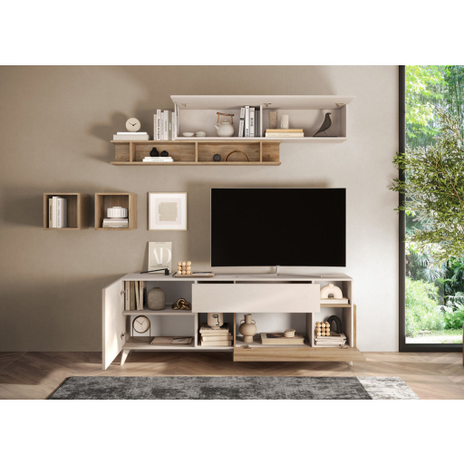 Monaco TV szekrény Cadiz tölgy/kasmír