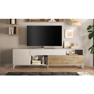 Monaco széles TV szekrény Cadiz tölgy/kasmír