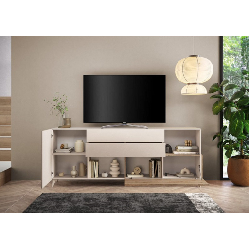 Monaco 2 fiókos TV szekrény kasmír/Cadiz tölgy 241 cm