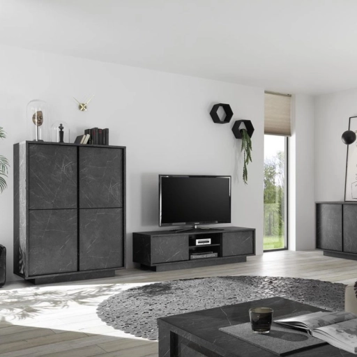 Carrara TV állvány antracit márvány 139cm