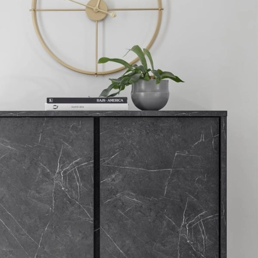 Carrara 4 ajtós komód antracit márvány 92cm