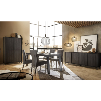   CITY Háromajtós komód, fekete, laminált vázzal és előlapokkal