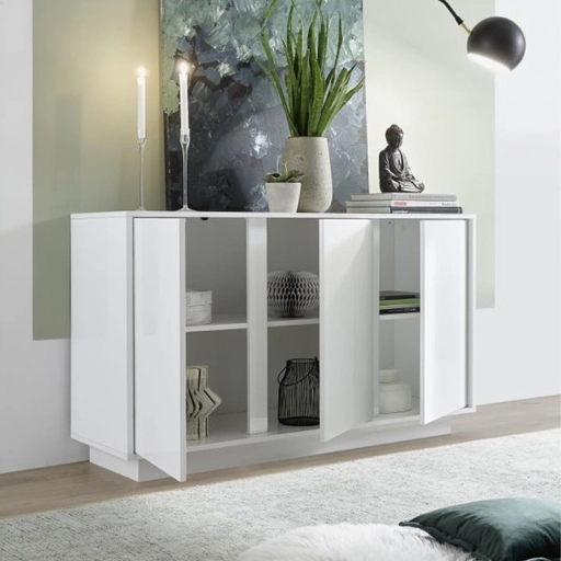 Ice 3 ajtós komód fehér 138cm