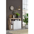 Hamburg komód fehér, pero tölgy 108 x 93 cm