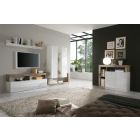 Hamburg komód fehér, pero tölgy 108 x 93 cm