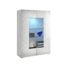 PRISMA Fehér Üveges szekrény 2 ajtós 121cm