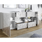 PRISMA Fehér Komód 2 ajtós 4 fiókos 241cm