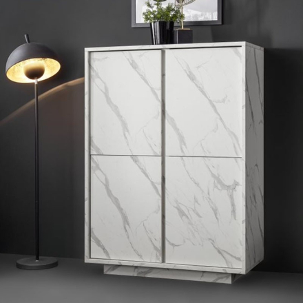 Carrara 4 ajtós komód fehér márvány 92cm