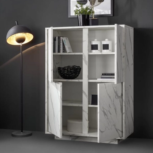 Carrara 4 ajtós komód fehér márvány 92cm