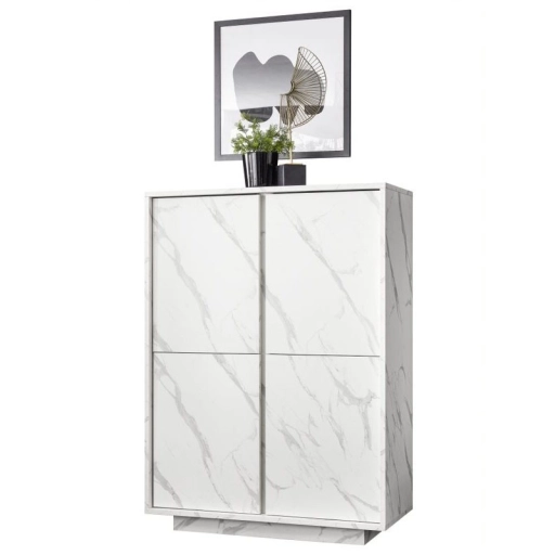 Carrara 4 ajtós komód fehér márvány 92cm