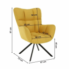 KOMODO forgó fotel sárga/fekete