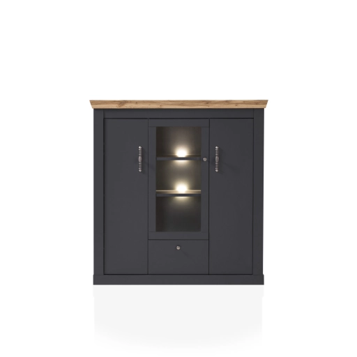 Catania tálalószekrény antracit/Wotan tölgy