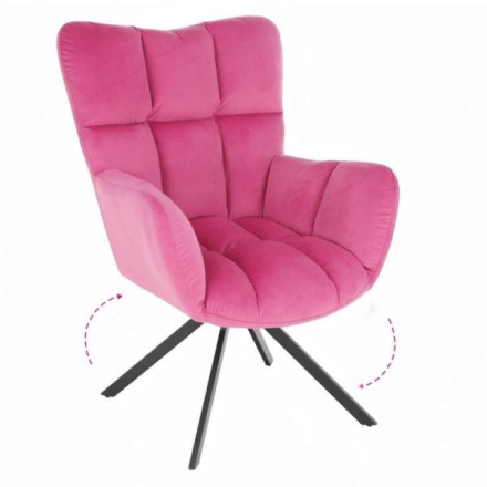 KOMODO forgó fotel rózsaszín/fekete