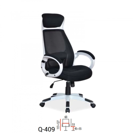 Q-409 irodai forgószék fekete fehér