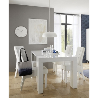   CITY Bővíthető asztal, fehér, magasfényű 137 (185) x 90 cm