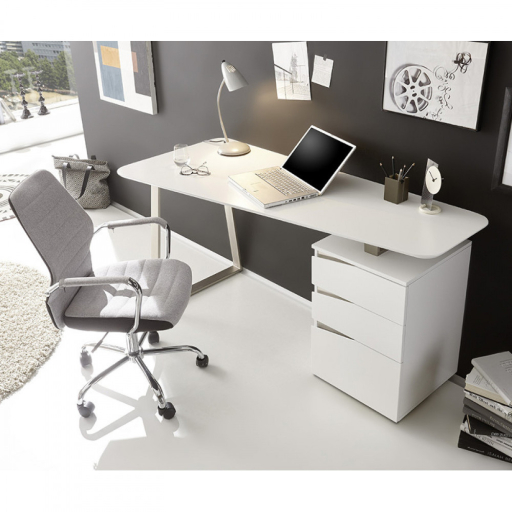 TORI Fehér íróasztal 3 fiókos tárolóval