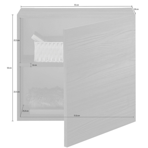 STEEL Fali szekrény, kisméretű, 1 ajtós, fekete, laminált