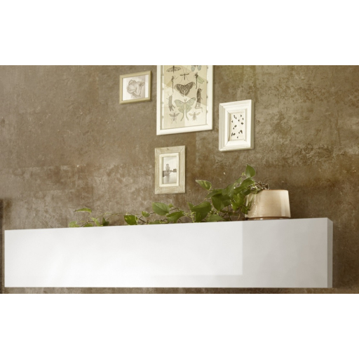 CITY egyajtós fali szekrény, felfelé ajtóval, fehér, magasfényű vázzal és előlapokkal