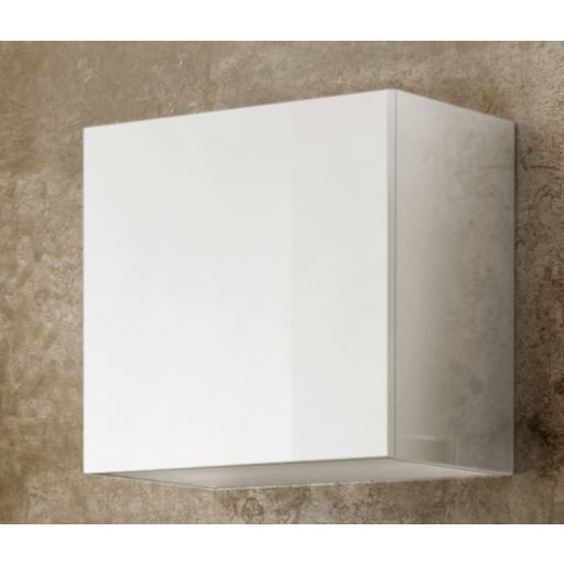 CITY egyajtós fali szekrény, fehér, magasfényű vázzal és előlapokkal