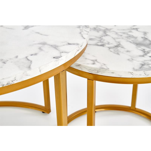 Paola dohányzóasztal szett Márvány - Arany