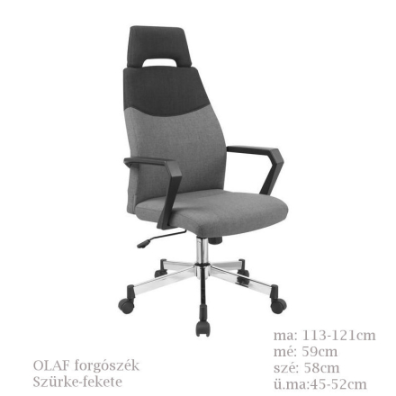Olaf forgószék szürke-fekete színben