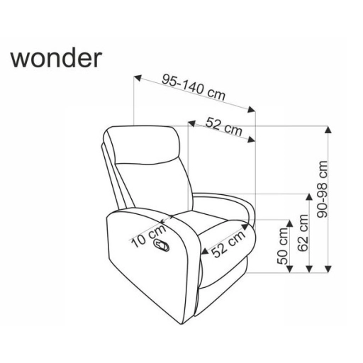 WONDER dönthető fotel bölcsőfunkcióval, bézs