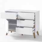 Cervo polcos-fiókos komód, matt fehér MDF, 97 cm