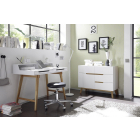 Cervo polcos-fiókos komód, matt fehér MDF, 97 cm