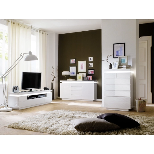 OCEAN Fehér TV Szekrény 175cm LED világítással