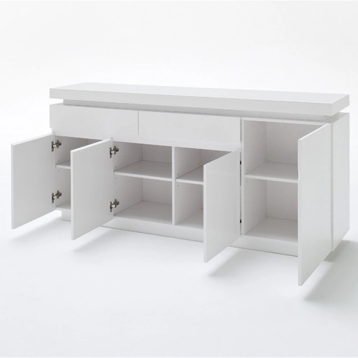 Ocean polcos-fiókos komód lakkozott MDF LED világítással 175 cm