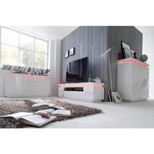 Ocean polcos komód lakkozott MDF LED világítással 120 cm