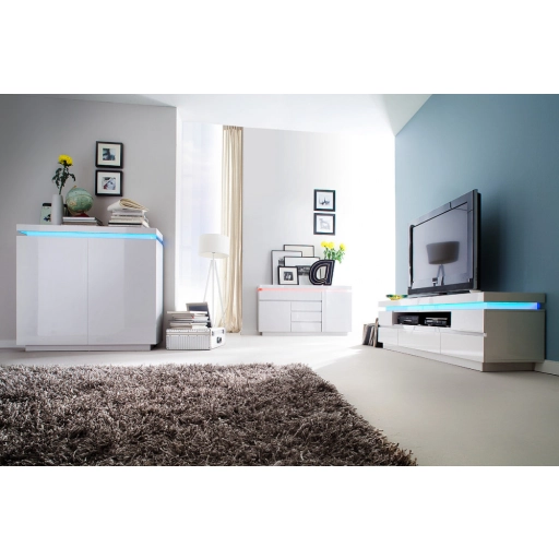 Ocean polcos komód lakkozott MDF LED világítással 120 cm