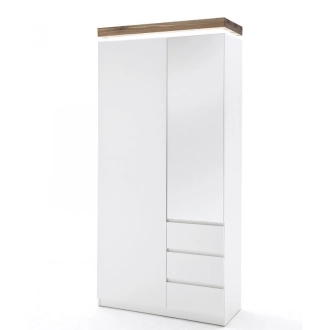   ROMINA komód matt fehér színű MDF-ből LED világítással 91 x 38 x 198 cm