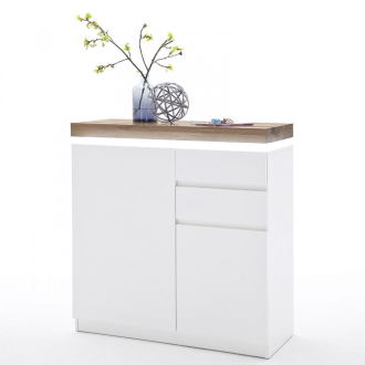   ROMINA cipősszekrény matt fehér színű MDF-ből LED világítással 91 x 38 x 97 cm