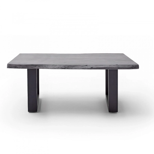 CARTAGENA dohányzó asztal akácfa 110x70cm - U alakú antikolt lábbal - Szürke