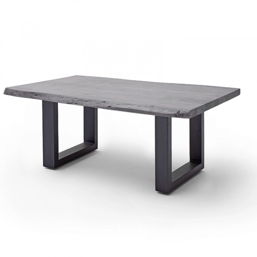 CARTAGENA dohányzó asztal akácfa 110x70cm - U alakú antikolt lábbal - Szürke