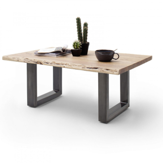   CARTAGENA dohányzó asztal akácfa 110x70cm - U alakú antikolt lábbal - Natúr