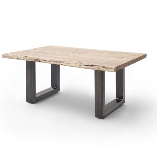 CARTAGENA dohányzó asztal akácfa 110x70cm - U alakú antikolt lábbal - Natúr