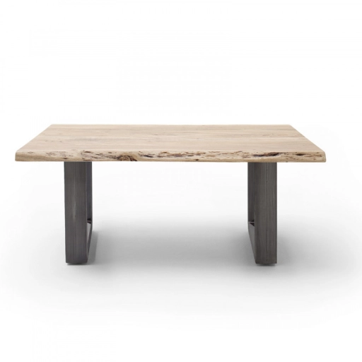 CARTAGENA dohányzó asztal akácfa 110x70cm - U alakú antikolt lábbal - Natúr